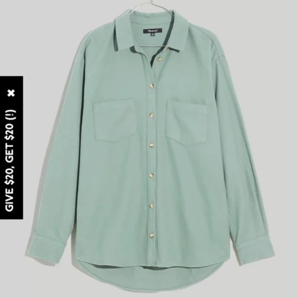 Madewell Drapey Moleskin Button-Down Shirt - Picture 1 of 1